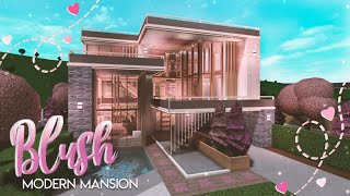 BLOXBURG Blush Modern Mansion  she speaks  House Build [upl. by Armilla954]