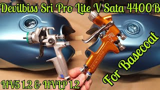 Sata 4400B v Devilbiss Sri Pro Lite HVLP Mini Spray Guns For Basecoat [upl. by Alcinia155]