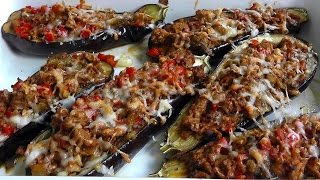 Lamb Mince stuffed Aubergines How to cook video recipe [upl. by Heger]