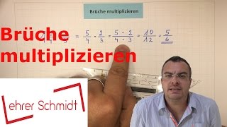 Brüche multiplizieren  Bruchrechnung  Mathematik  Lehrerschmidt [upl. by Neiviv]