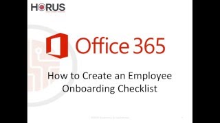 Employee OnBoarding Checklist Using Office 365 and SharePoint [upl. by Sueahccaz]