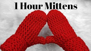 AMAZINGLY SIMPLE Crochet Mittens Pattern For Beginners [upl. by Birdella]