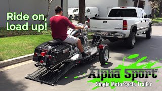 Single Motorcycle Trailer  Alpha Sport Ride on Load up [upl. by Ellenrahs]