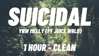 YNW Melly  Suicidal ft Juice WRLD 1 HOUR  CLEAN [upl. by Aloek]