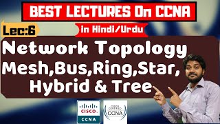 Network TopologyMeshBusRingStarhybrid and Tree Topologyहिंदीurdu  CCNA Tutorials [upl. by Iaoh]