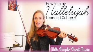 Hallelujah  Leonard Cohen how to play  Easy Violin Tutorial [upl. by Annairt]