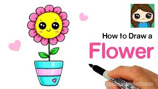 How to Draw a Flower Easy and Cute [upl. by Koehler]