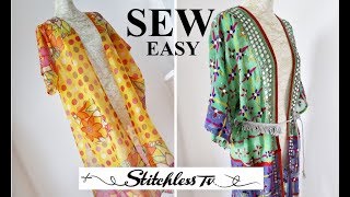 DIY How to sew an easy kimono Robe [upl. by Aramas163]