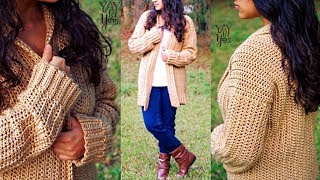 Free Crochet Cardigan Pattern for Beginners Comfy Cozy Cardigan [upl. by Seidnac804]