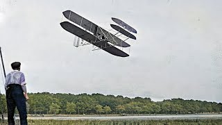 The Wright Brothers First Flight  1903  History in Color [upl. by Omiseno]