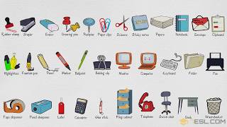 List of Office Supplies in English  Stationery Items Vocabulary Words [upl. by Limay]