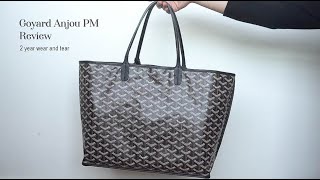 GOYARD  Anjou PM Review 2 Year Wear and Tear Reversible Tote [upl. by Dearman]