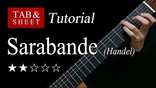 Sarabande Handel  Guitar Lesson  TAB [upl. by Feldstein]