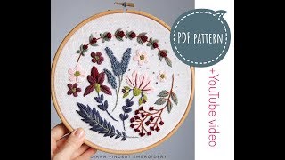 quotRed berriesquot free pattern  embroidery for beginners [upl. by Sirkin697]