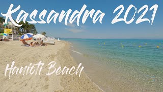 Halkidiki Kassandra  Hanioti beach walking tour [upl. by Nagear]