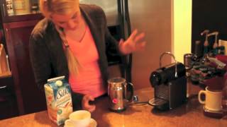 Nespresso Aeroccino Plus Frother Review Frothing Almond Milk [upl. by Urania]