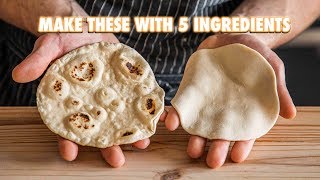 5 Ingredient Homemade Flour Tortillas [upl. by Ecylahs]