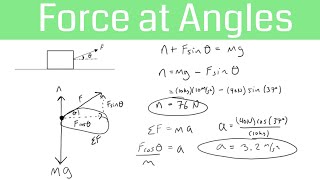 Forces at Angles No Friction [upl. by Alyk269]